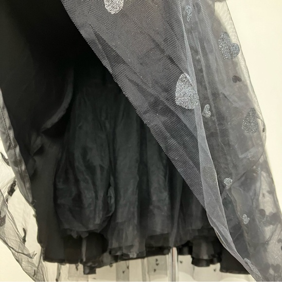 Collectif Skylar Glitter Heart Swing Sweetheart Puff Sleeve Tulle Prom Dress XXS - Picture 12 of 16